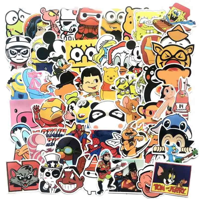 60 pcs Mixed Cartoon Toy Stickers for Car Styling Bike Motorcycle good joy Laptop Travel Luggage Cool Funny Sticker Bomb Decals
