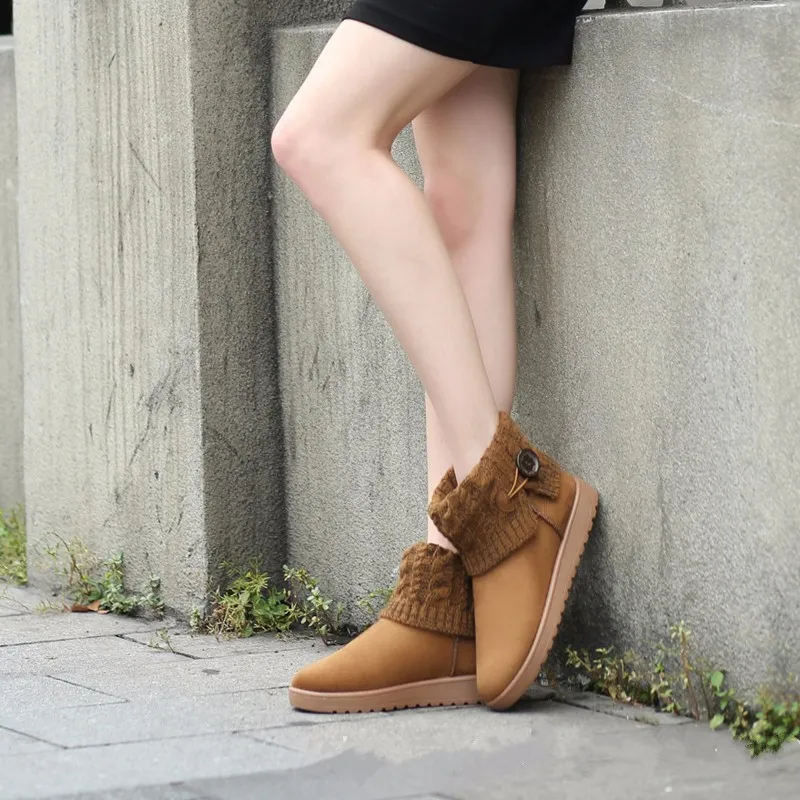 Fashion Female Women Snow Boots Slim Winter Boots Fashion Ankle Boots For Female Flat Botas Women Winter Warm Shoes