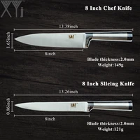 XYj новый дизайн нержавеющая сталь кухонный нож набор 3-5 шт. Ультра острый нож 440A лезвие Рабочая экономия ручка набор кухонных ножей