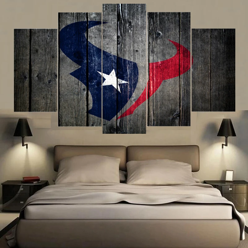 Newest Rugby Ball Houston Texans Logo Paintings Wall Home Decor Newest Rugby Ball Houston Texans Logo Paintings Wall Home Decor Picture Canvas Painting Calligraphy For Living Room Bedroom In From