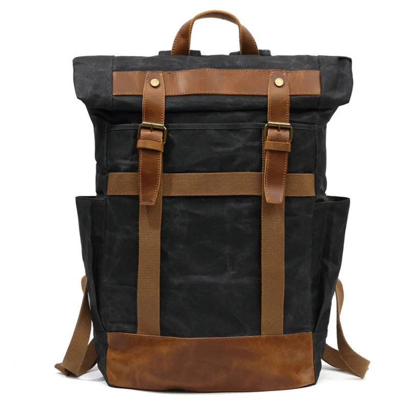 SOAEON сумка на плечо холщовая с Crazy Horse кожаная сумка рюкзак mochila ретро рюкзак для путешествий мужская сумка