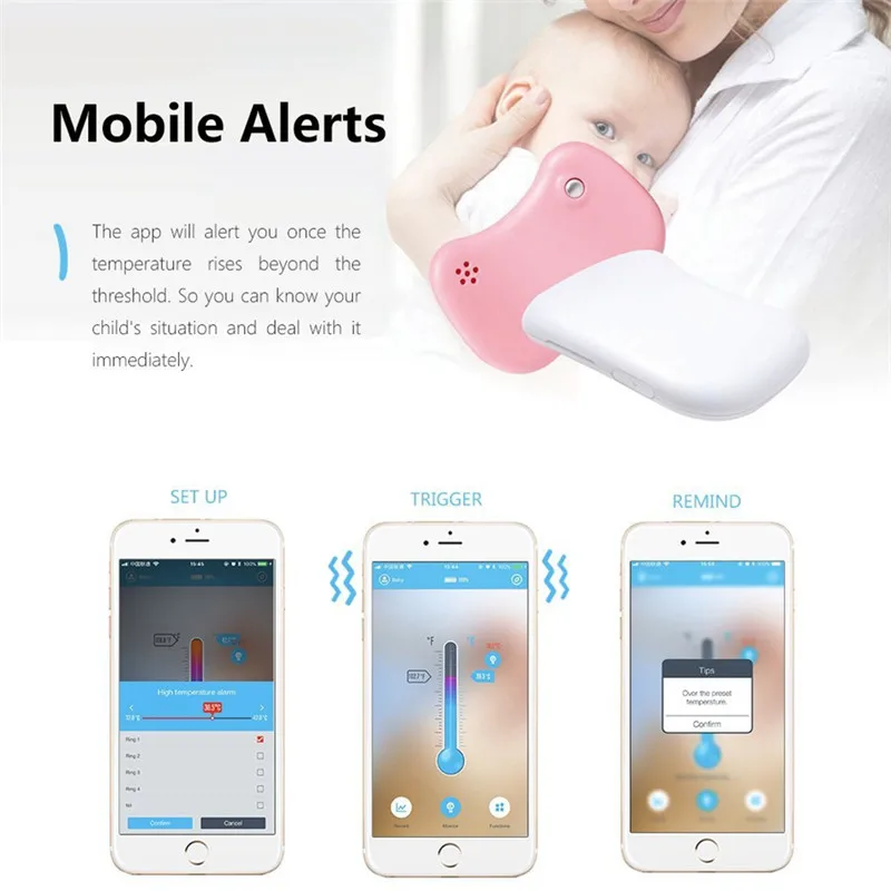 Умный Браслет MBOSS, Bluetooth монитор, термометр для температуры, переносной для тела, мониторинг температуры младенцев