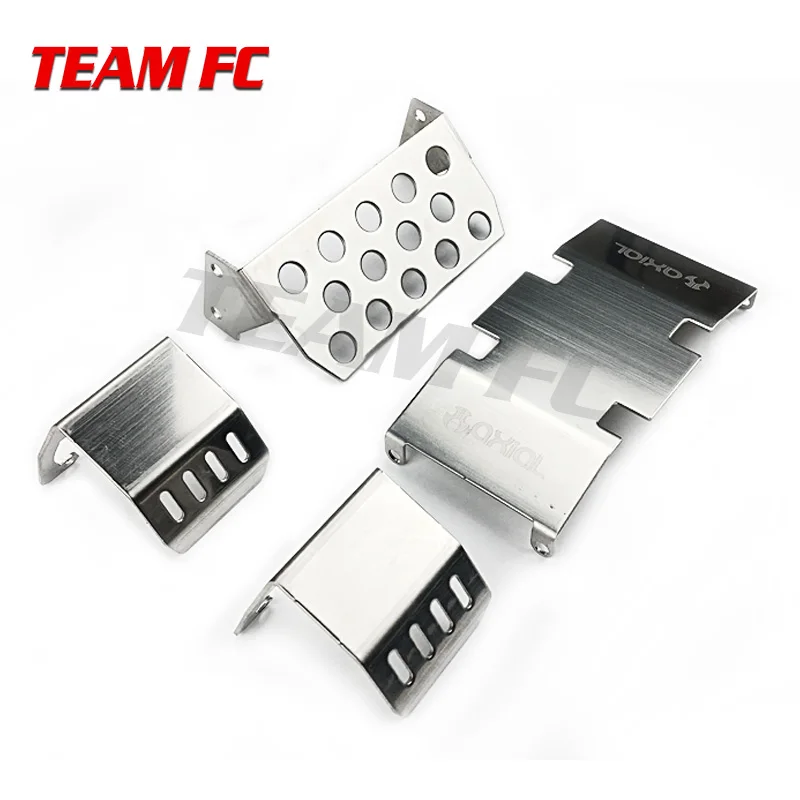 Stainless Steel Chassis Armor Protection Skid Plate for 1 10 RC Crawler Accessories TRX4 SCX10 II