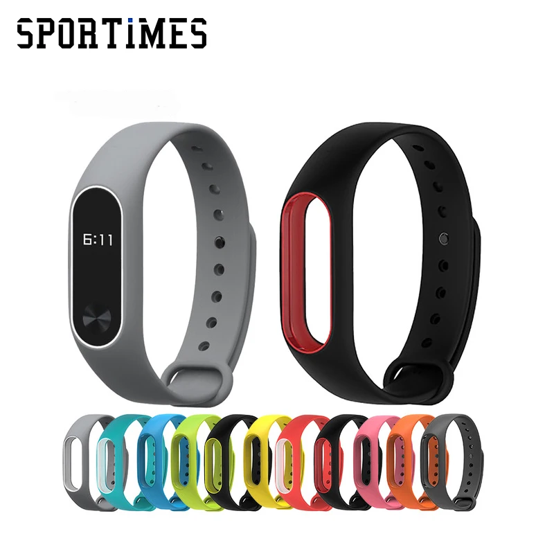 

SPORTIMES Double color mi band 2 accessories pulseira strap replacement Anti-fading Wrist Strapfor xiaomi mi2 smart bracelet