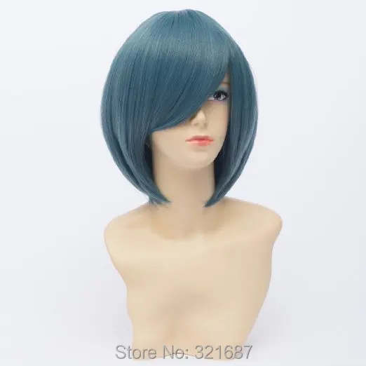 Ccutoo Puella Magi Madoka Magica Miki Sayaka 1" синий короткий прямой косой бахрома синтетические волосы женские вечерние косплей парик