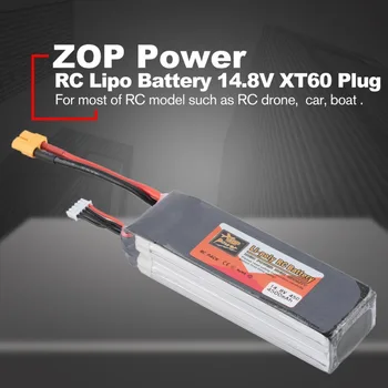 

ZOP Power 14.8V 4500mAh 45C 4S 1P Lipo Battery T Plug Rechargeable for RC Racing Drone Quadcopter Helicopter Car Boat