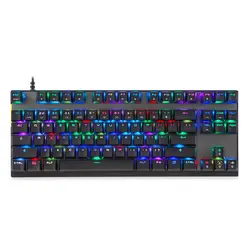 K82 освещения эргономичный супер яркий USB проводной Gamer Led Gaming Keyboard RGB Подсветка механические 87 ключевых профессиональных