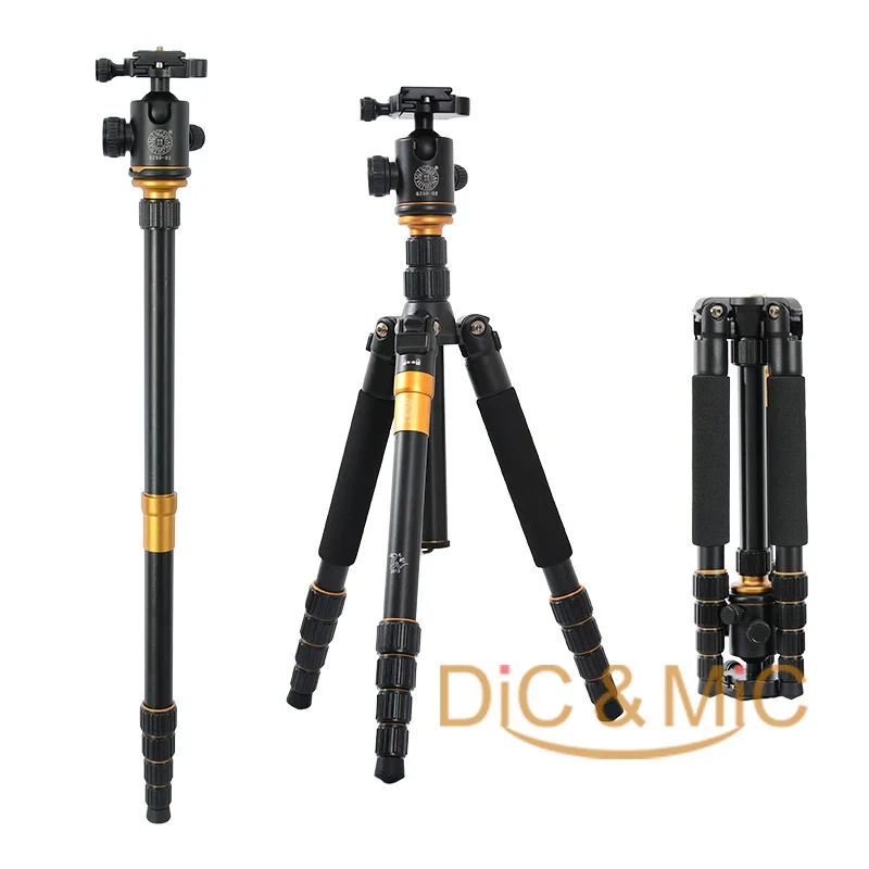  DHL Q666 Pro QZSD-02 Professional Photographic Portable Tripod & Monopod Set For Digital SLR Camera Only 35cm Load Bearing 15Kg 