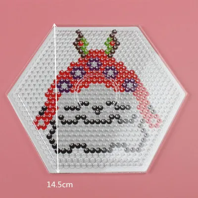 5 мм Хама бусины Обучающие 3D головоломки Perler бусины Pegboard головоломки игрушки Прозрачная форма шаблон для детей juguetes - Цвет: Hexagon