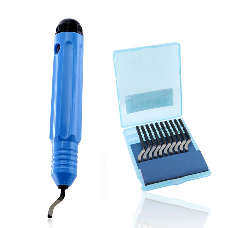 

1PC Trimming Knife 10pcs M2 HSS Blades Set 360 Dgree Deburring System For Steel/Aluminum/ Plastic Burr Trimmer