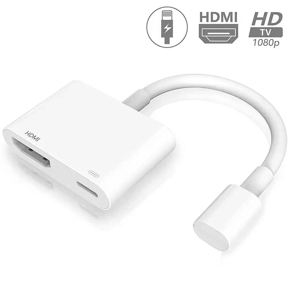 

ITINFTEK 8 Pin Digital AV Cell Mobile Phone HDMI Adapter Converter Cable for IOS To HDMI HDTV Cable Adapter for IPhone 5 6 X 8 7