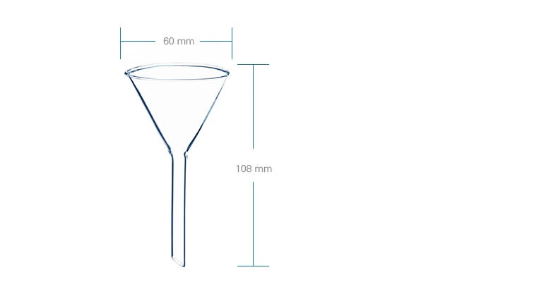 Стеклянная Воронка 60 мм Диаметр треугольная Воронка конус Воронка химическая воронка