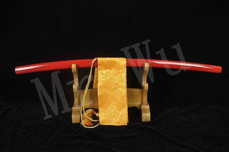 

compact katana Japanese samurai sword bright red Simple Full Tang High carbon steel