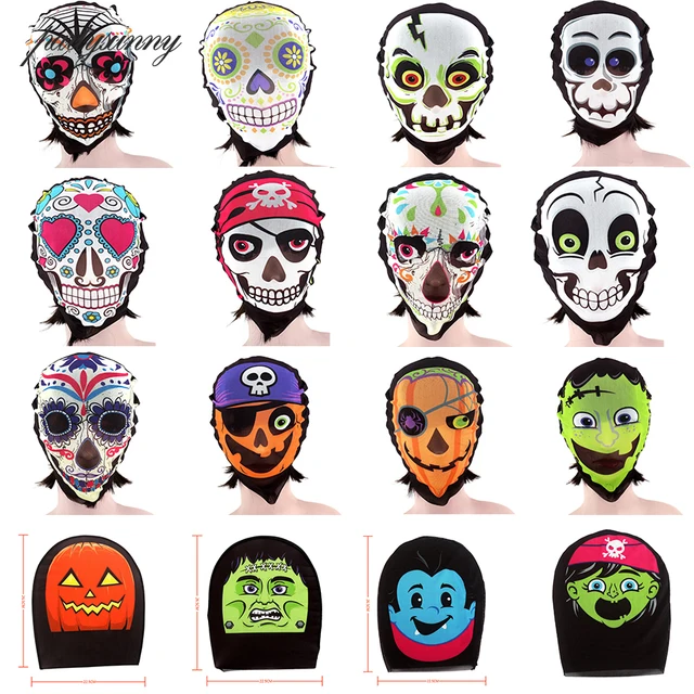 Special Offers Cosplay Mascara Full Face Masks Horror Zombie Pirate Pumpkin Sugar Skull Masquerade Party Mask Headgear Net Yarn Supplies