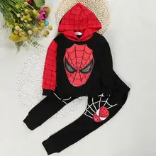 Комплекты одежды для мальчиков хлопковый спортивный костюм для мальчиков весенние костюмы Человека-паука детская одежда комплект из двух предметов для мальчиков