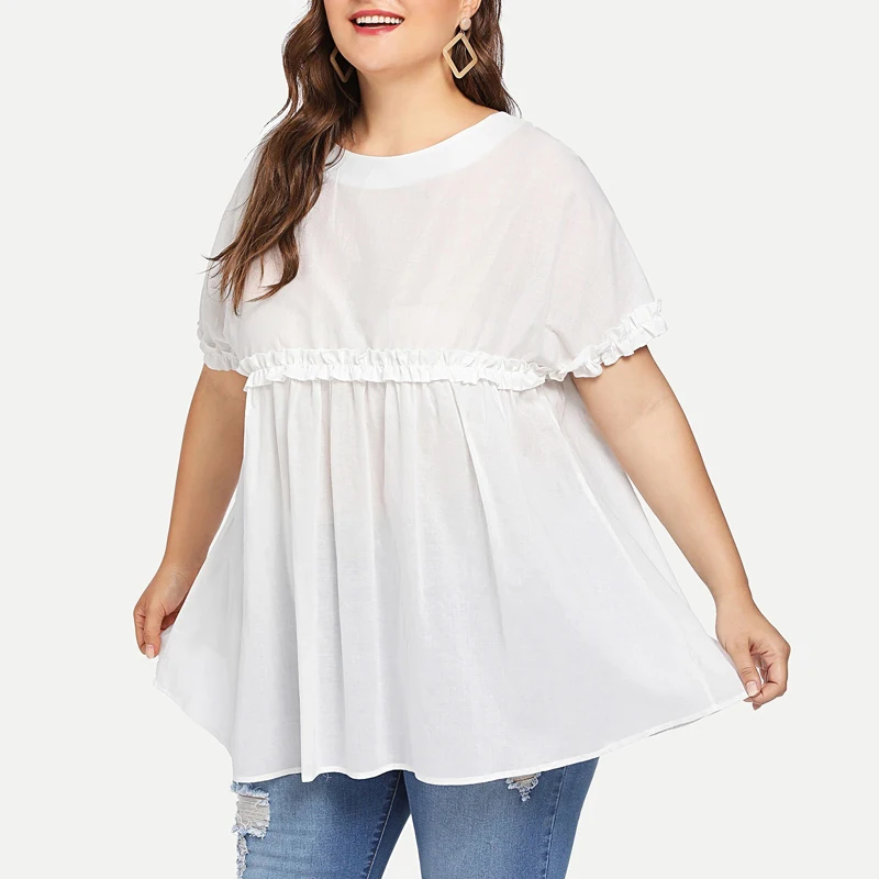 

Summer Style Plus Size Women Shirts Chiffon Blouses Shirts Women Topwear Casual Fashion Womens Tops and Blouses Clothes 4XL B532