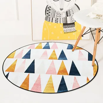 

New Triangular shape Print Round Carpets For Living room bedroom Carpet Bath Anti-Slip Rug Coffee table computer Chair Tapete