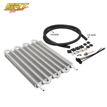 

Oil Cooler / Auto-Manual Radiator Converter Kit 8 Row sliver Aluminum Remote Transmission TOC002