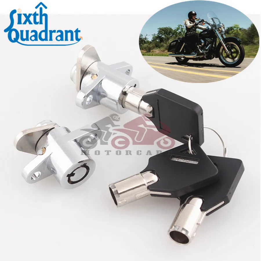 

Free Shipping 2pcs Hard Saddlebag Lock Lockers Set with 3 Keys For Harley Davidson Touring Electra Glide Road King 1993-2013