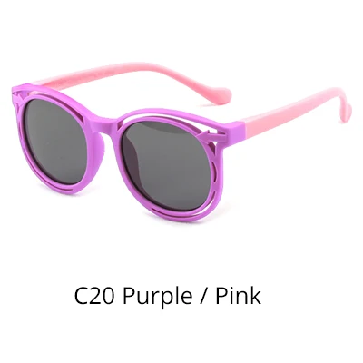 C20 Purple - Pink Ralferty небьющиеся очки Детские поляризованные новые TR90 для мальчиков и девочек детские солнцезащитные очки UV400 очки детские оттенки K8209 - Цвет линз: C20 Purple - Pink