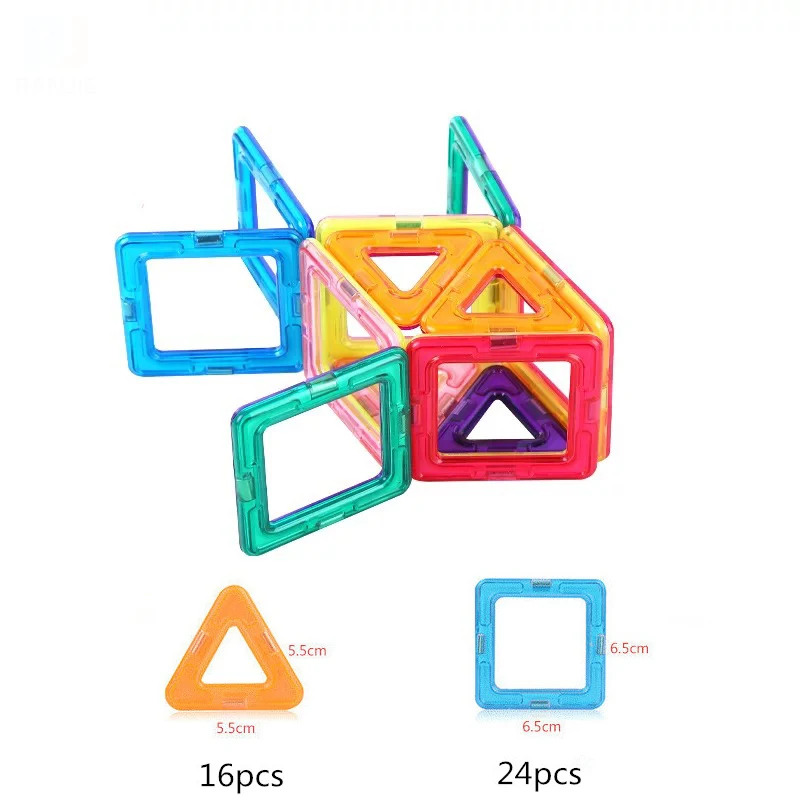 40 шт. супер DIY собрать магнитные блоки магнитные плитки игрушки Творческие магниты строительство и строительство головоломки Забавные игрушки