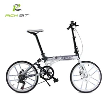 RichBit New 20 Inch Folding Bicycle 7 Speeds Heterotype Tube Frame Double Disc Brake City Folding Bike 10 Spokes Folding Bike