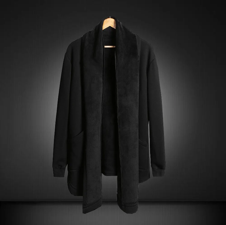 

Plus size european version of no button outerwear large plus size big size male turn-down collar