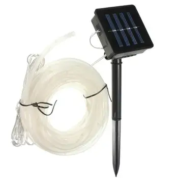 

AKDSteel Lingstrar 10M 50 LEDs Solar Rope Tube Led String Strip Fairy Light Outdoor Garden Xmas Party Decor Warm White