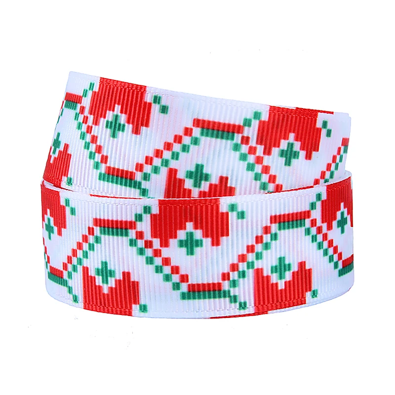 22 мм ацтекская Рождественская печатная лента с красивым дизайном|printed grosgrain