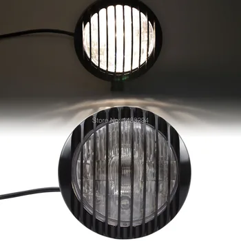 

5 3/4'' Black Headlight + Aluminum Alloy Grill Cover Fits For Harley 2004-2014 Sportster XL 883 1200 Chopper Bobber Custom
