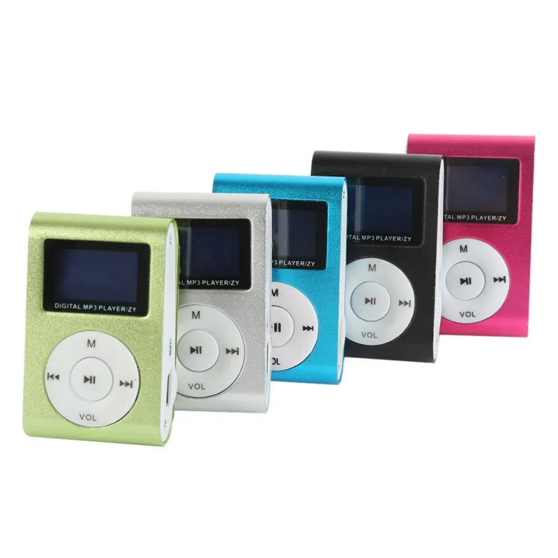 Стильный дизайн спортивный мини Mp3 USB Клип MP3-плеер ЖК-экран Поддержка SD TF карта Micro5 цветов