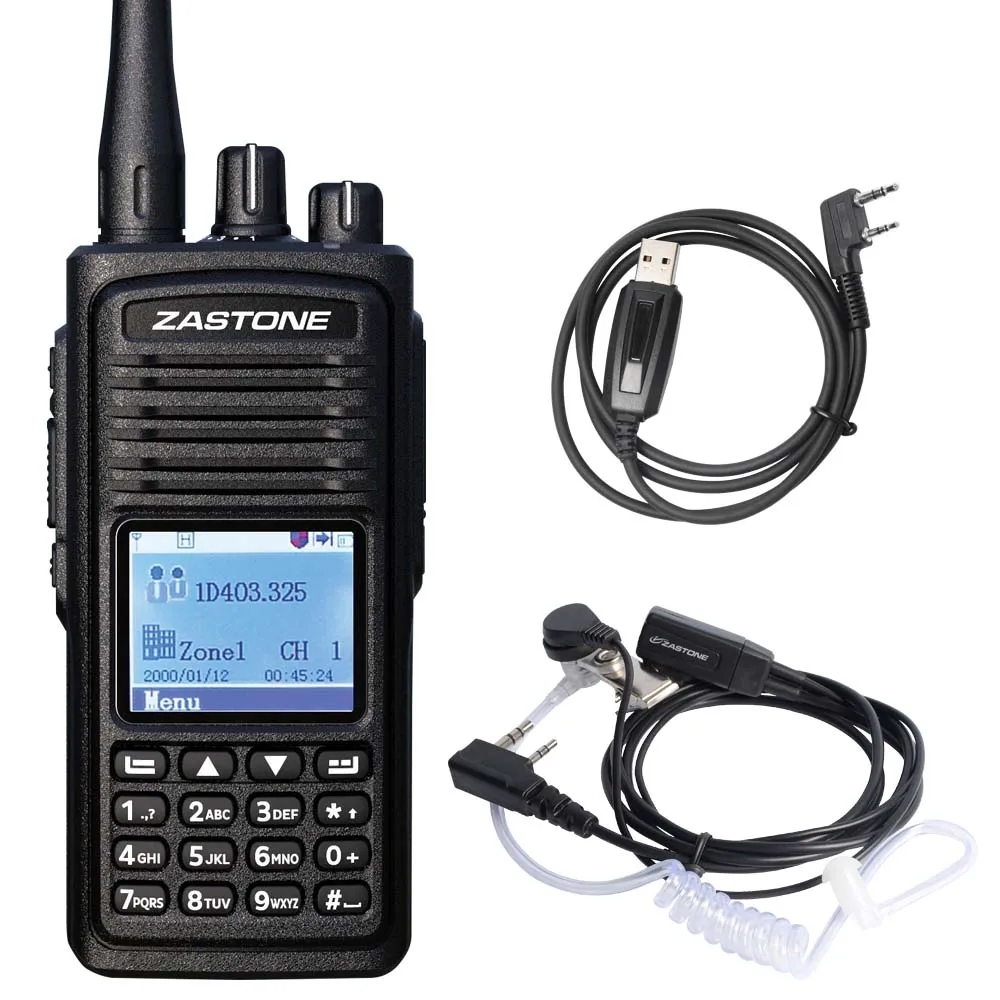 Zastone D900 Digital Walkie Talkie DMR Portable Digital Radio Transceiver UHF Handheld Two Way Radio Headset