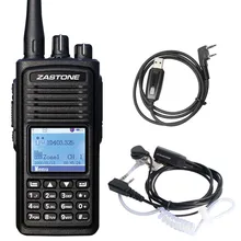 Zastone D900 Digital Walkie Talkie DMR Portable Digital Radio Transceiver UHF Handheld Two Way Radio +Headset +Programming Cable