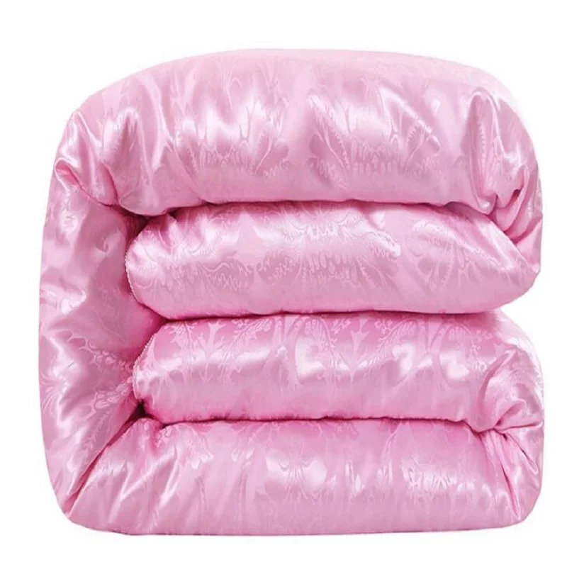 

New Four Color pink yellow green white Silk Quilt Comforter Bed Cover Quilting Home Textiles for Children And Grow Up Quilts