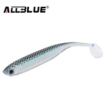 ALLBLUE мягкие приманки 6 шт./лот 2.2 г/70мм для рыбалки Шад Рыбалка твердая приманка джиг головка мягкие приманки нахлыстом приманки весло хвост приманки