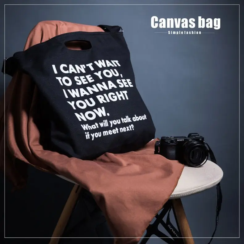 

Raged Sheep Soft Canvas Bag Large Capacity Women Shopping Bag Letter Fashion Recyclable Bag Simple Design Healthy Tote Hand Bag