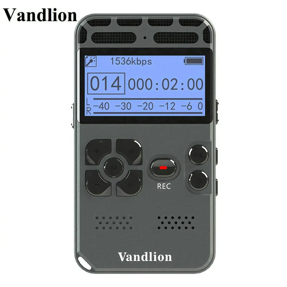 Vandlion Digital Voice Recorder Audio Recording Dictaphone MP3 LED Display Voice Activated 8GB 16GB Memory Noise Reduction V35