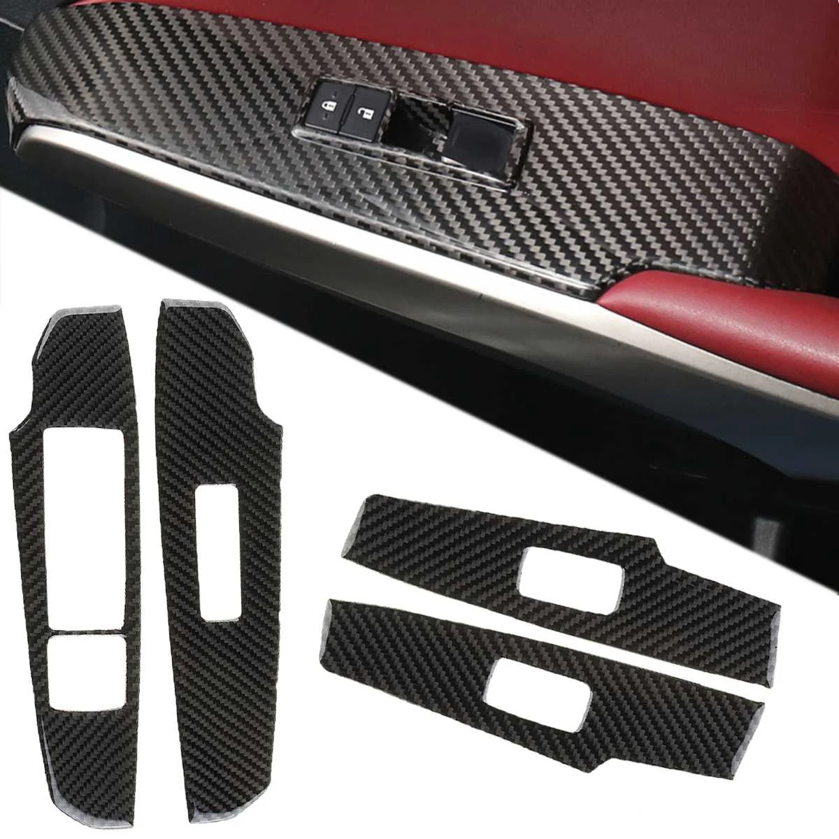 

Car Window Switch Cover Trim for LEXUS IS250/300/350/200T 2014-2018 Carbon Fiber Auto Interior Mouldings Car Sticker