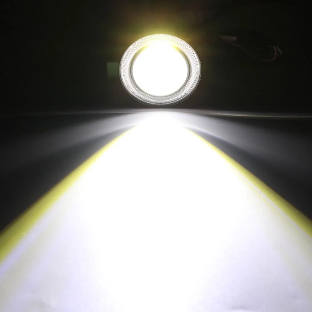 2Pcs 2.5/3.5 Inch 64mm/89mm Projector COB LED Car Fog Light Halo Angel Eyes Rings DRL White 12V Road Fog Lamp Universal
