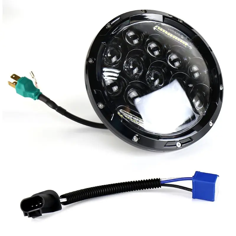 

7inch 75W LED Headlight Car Led Driving Light Hi/Lo Beam H4 H13 For Jeep Wrangler