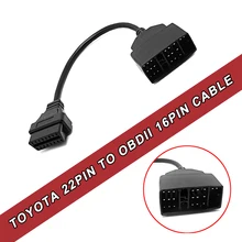 OBD 2 Cable de 22 Pines A 16 Pines Hembra Adaptador de Conector de Cable para Toyota Herramienta de Diagnóstico Del Coche
