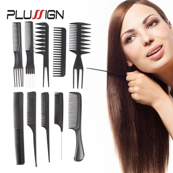 

Plussign 10Pcs Professional Hair Brush Comb Salon Anti-Static Hair Combs Hairbrush Hairdressing Combs Hair Care Styling Tools