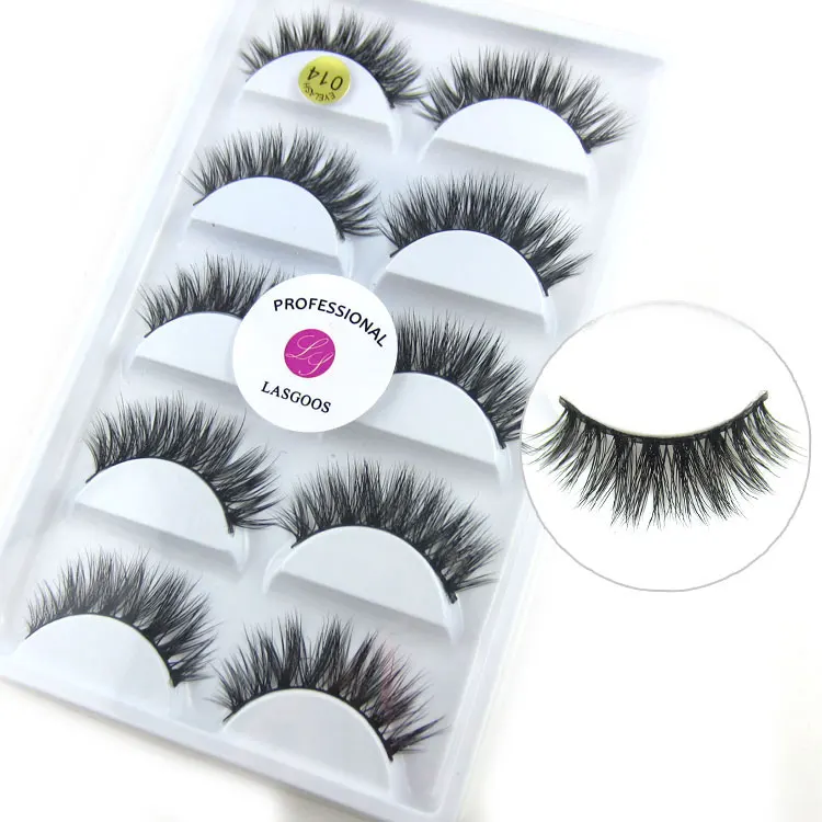 

K01 5 Pairs/lot Handmade Across Thin Eyelash 3D Mink Lash Strip Lashes Thick Fake Faux Wispy Eyelashes Makeup maquiagem