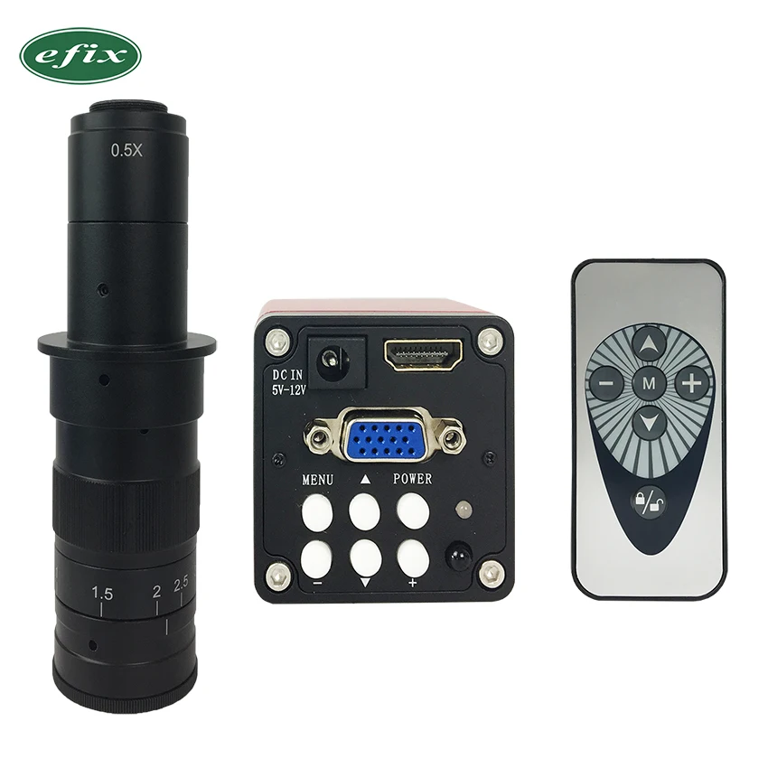 

eifx 14MP 1080P Digital Video HDMI Microscope Camera +130X/180X C mount lens for PCB Soldering Repair Dual display output
