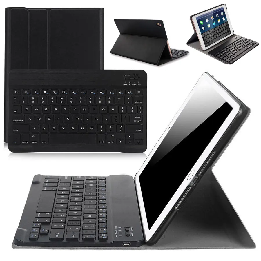 Беспроводной Bluetooth клавиатура чехол для iPad 9,7 2017 2018 Air 2 Air 1 Pro 9,7 дюймов съемный кожаный чехол с Keyboad