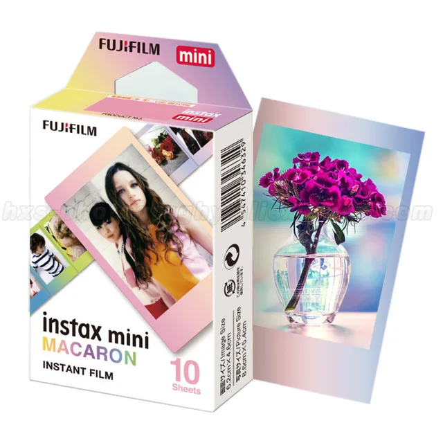 Best Offers Genuine 10 Sheets Fujifilm Instax Mini Instant Film Macaroon Photo Paper For Fuji Mini 8 9 7s 70 50 90 25 Camera Share SP-1 SP-2