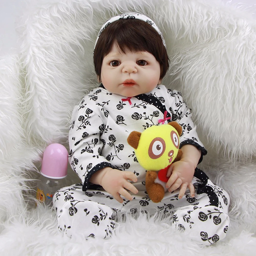 

23 Inch Real Reborn Baby Dolls Full Body Silicone Vinyl Limit Collection 57 cm Ethnic Reborn Dolls Girl Toy Kids Birthday Gift