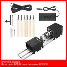 100W Mini Beads Machine Miniature Lathe Grinding Polishing Beads Wood Working DIY Lathe Drill Rotary Tool 12-24VDC