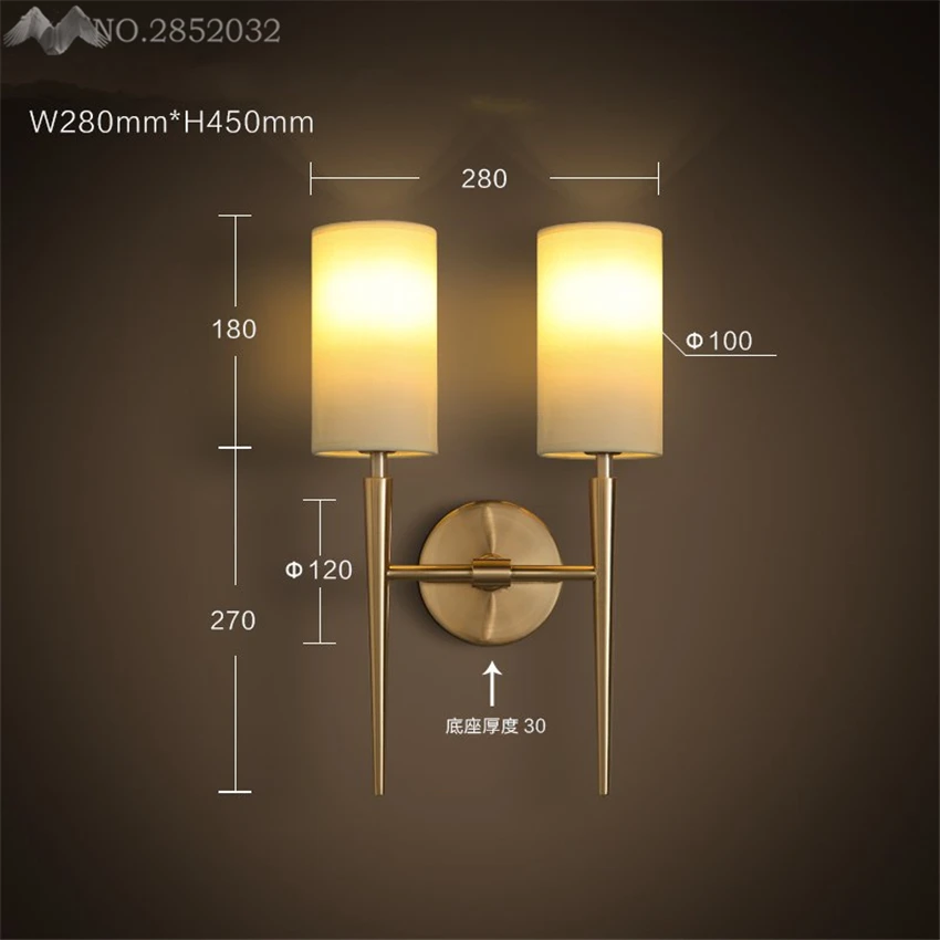 

JW_American Modern Fabric Lampshade Wall Lamps Iron Wall Lights for Living Room Bedroom Bedside Corridor Home Lighting Fixtures