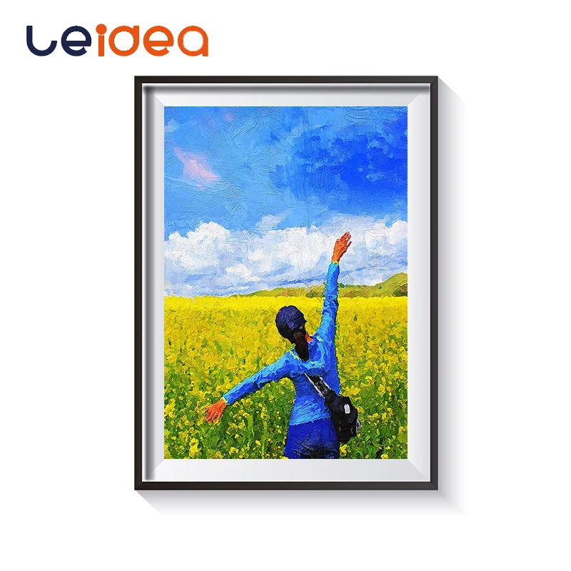 

Frameless Abstract Oil Painting Girl Under The Sky Acrylic Paint On Canvas Drawing Paint By Numbers Unique Gift On Wall